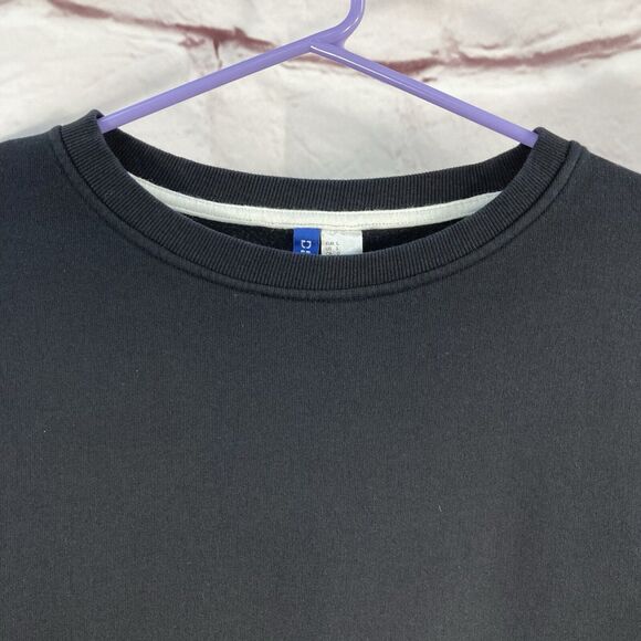 Divided Mens Sweatshirt L Pullover Black Geometric Print Multicolor Crew Neck - Picture 3 of 7